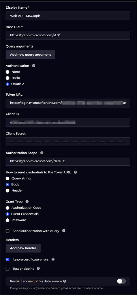 Dashboard data from Microsoft Graph using the Web API data source ...